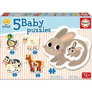 Køb Baby Puzzles - The Farm - 2-4 brikker Brætspil