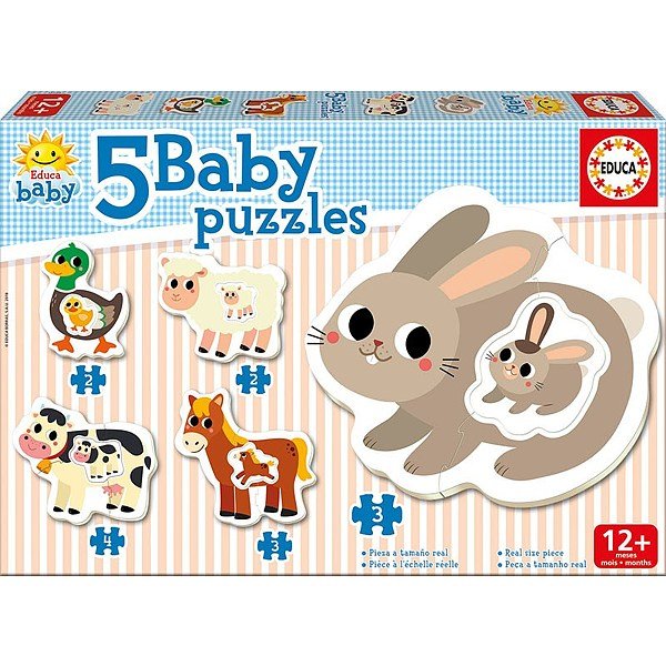 Køb Baby Puzzles - The Farm - 2-4 brikker Brætspil