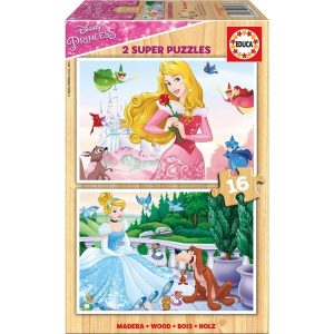Køb Disney Princesses - 2x16 brikker Brætspil
