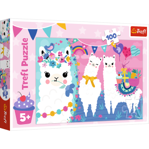 Køb Glade lamaer - 100 brikker Brætspil