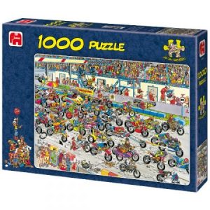 Køb Jan van Haasteren: Motorbike Race - 1000 brikker Brætspil