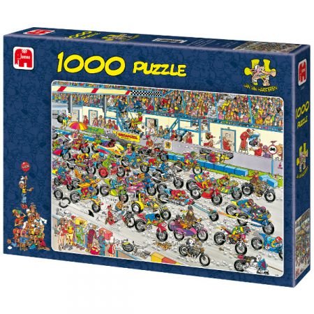 Køb Jan van Haasteren: Motorbike Race - 1000 brikker Brætspil