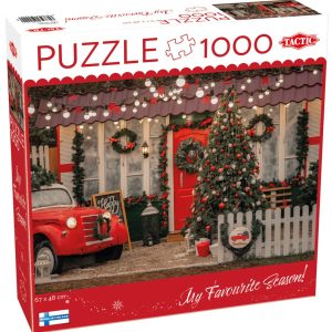 Køb Julehuset med pyntet have  1000 brikker Brætspil