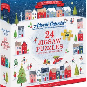 Køb Julekalender: Julebyen (24 x 50 brikker) Brætspil