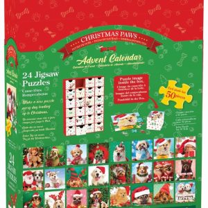 Køb Julekalender - Julehvalpe (24 x 50 brikker) Brætspil