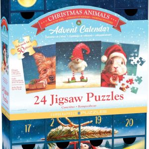 Køb Julekalender - Julens dyr - (24 x 50 brikker) Brætspil