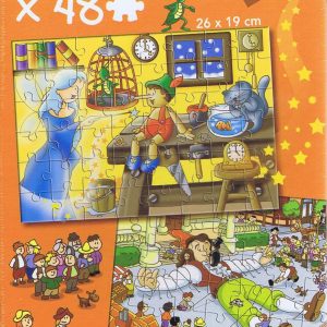 Køb Pinocchio og Gullivers rejse - 2x 48 brikker Brætspil