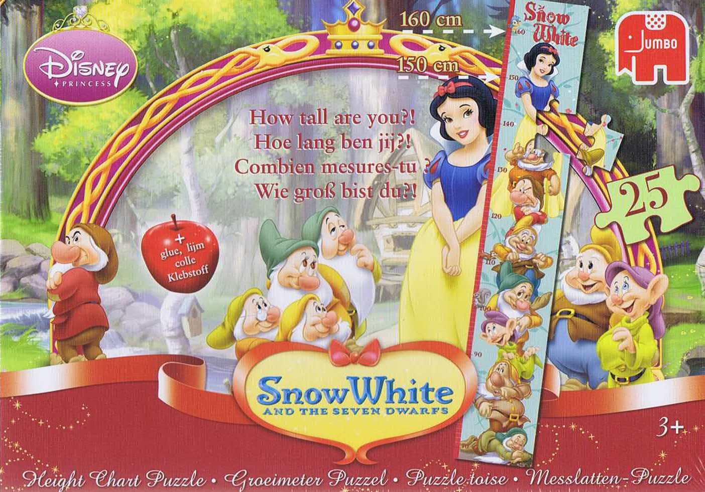 Køb Snow White and the seven dwarfs - Børne Højde måler - 25 brikker Brætspil