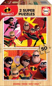 Køb The Incredibles 2 - 2x50 brikker Brætspil