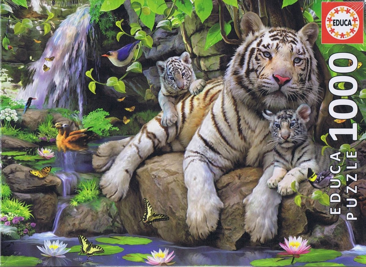 Køb White Tigers of Bengal - 1000 brikker Brætspil